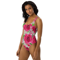 Pink Rose One-Piece Swimsuit