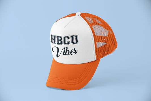 Orange+Navy Blue HBCU Vibes Trucker Hat