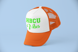Orange+Bright Green HBCU Vibes Trucker Hat